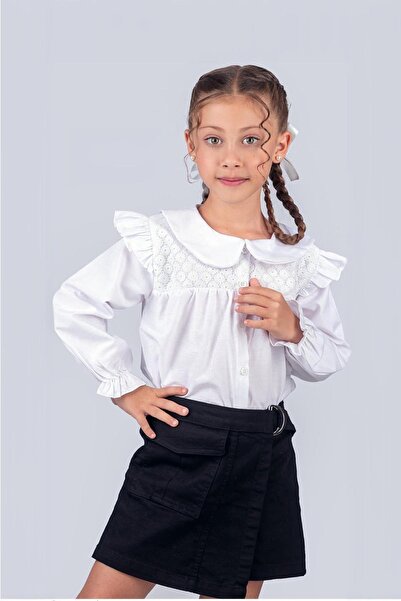 Trend Baby Kids Σχολικό πουκάμισο για κορίτσια 2-5 ετών - Με Κέντημα