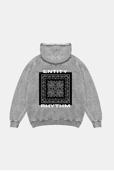 Sekizbiraltı Rhythm Bandana Printed Oversize Unisex Washable White Hoodie