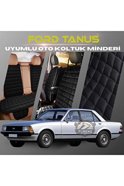 SHOOPLAA طقم وسادة مقعد السيارة Ford Tanus باللون الأسود مع جيوب ريش تايلاندي...