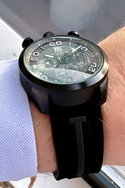 T5 Saat Orijinal Erkek Kol Saati Fonksiyonlar Aktif Siyah Renk Silikon Kordon  Bileklik Hediyeli TSE2004C5