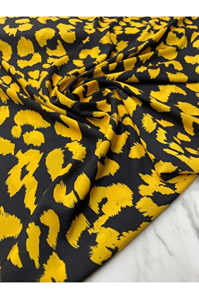 ipekkumaş قميص من قماش الكريب بنمط الفهد، يتم بيع منتجنا قطعة واحدة 1 قطعة 1 متر