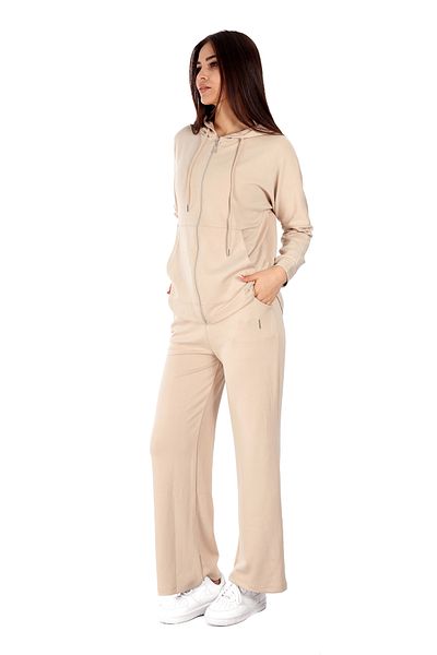 MATHICK FASHION STYLE Wide Leg Front Zipper Tracksuit Set