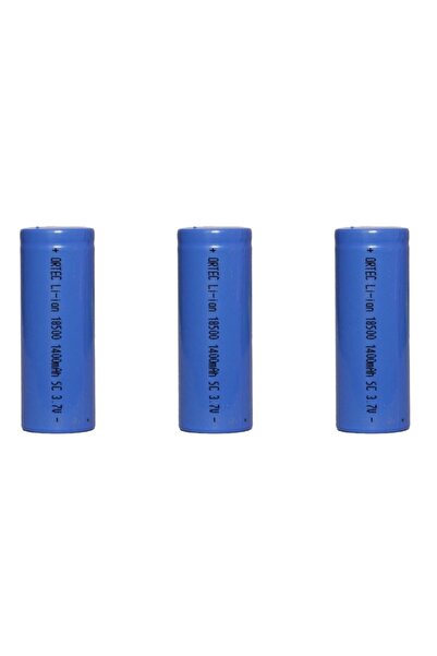 ORTEC 3.7V 1400mAh Li-ion 18500 5-C Şarj Edilebilir Pil 3'Lü