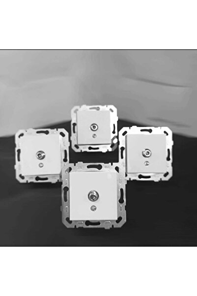 Netelsan Byobu Tekli Uydu Prizi F Konnektörlü Çerçevesiz Beyaz 4 Adet