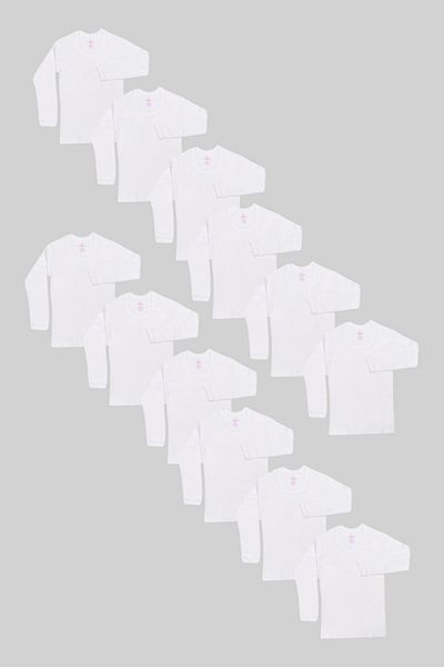 Ceylanoğlu Ribbed Crochet Long Sleeve Undershirt 6 Pack Gkc332