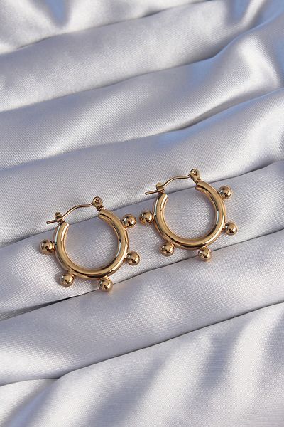 Skygo Gold Colored 316L Steel Oval Earrings - Heel Design - TJ-BKP9057