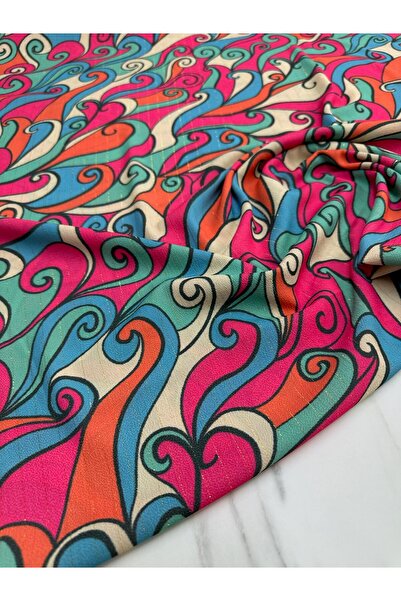 ipekkumaş Dalga Desen Elbiselik Gömleklik Krep Kumaş Ürünümüz Adet Olarak Sat...