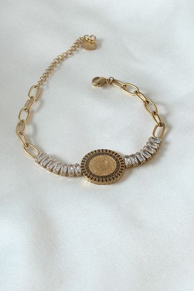 Skygo 316L Steel Gold Color T0M Altn Model Zircon Stone Women's Bracelet - Tj-Bb5098