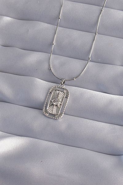 Skygo Zircon Stone Silver Color Tarot Necklace - 316l Steel Chain Tj-bko9010