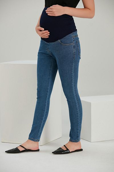 Işşıl 5036-Waist Length Stretchy Maternity Jeans with Tummy Band