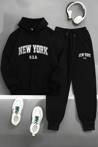 Merry Store Set de hanorace și buzunare cangur pentru copii cu imprimeu New York