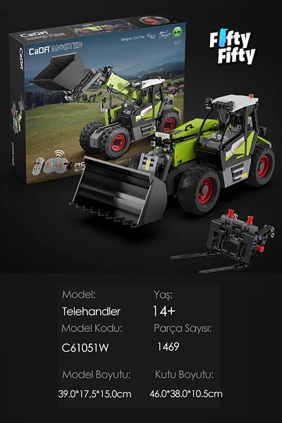 Vagonlife Cada Telehandler -C61051W (1469 Pieces) Remote Control Toy Construction Set