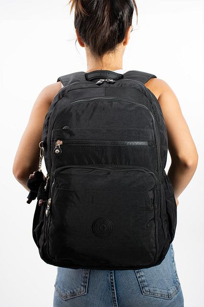 571 Collections Çanta Unisex Black Ultra Light Waterproof Backpack - Multi-Pocket (Model: 571-1B)