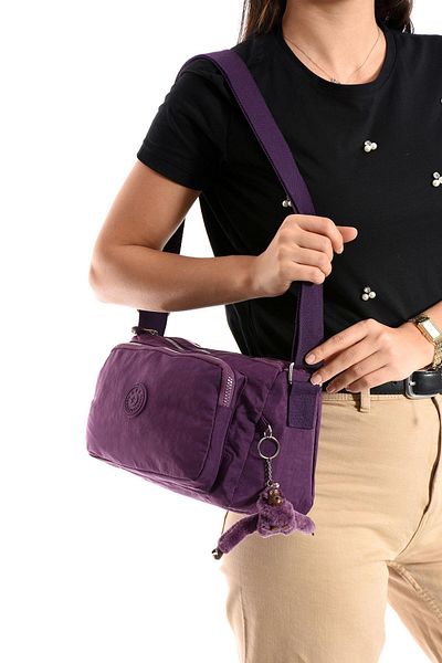 571 Collections Çanta Crossbody Ultra-Light Multi-Pocket Shoulder Bag Purple (Model: 571-6O)