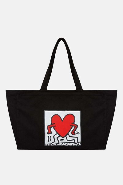 WWF Market Keith Haring Love Maxi Allday Bag - Μαύρη