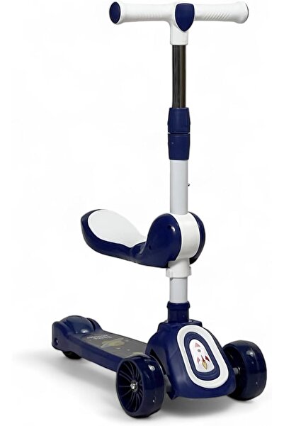 ALBADER 3 in 1 Kick Scooter, Upgraded Adjustable Height Handlebars & Removable Seat, Manual Scooter