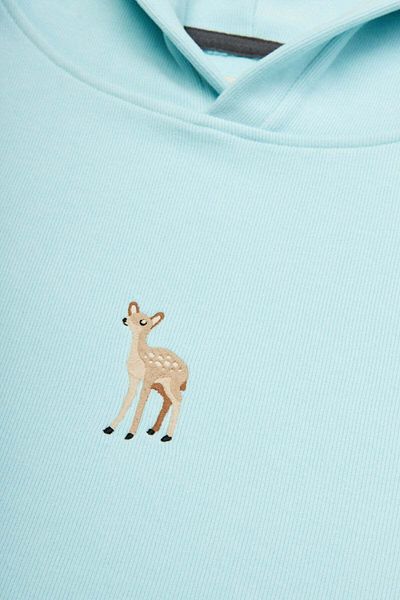 WWF Market Hanorac Ceylan Super Soft Crop - Albastru Menta