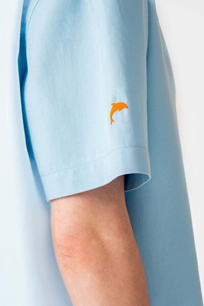 WWF Market Dolphin Tencel ™   Kısakolllu Shirt - Light Blue