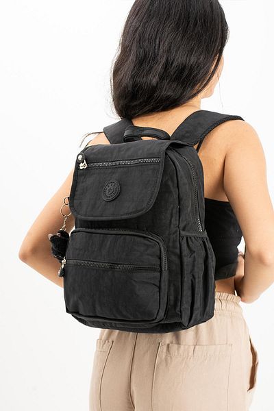 571 Collections Çanta Unisex μαύρο σακίδιο πλάτης - Εξαιρετικά ελαφρύ, πολλαπλές τσέπες, μεσαίο μέγεθος (Μοντέλο: 571-4A)