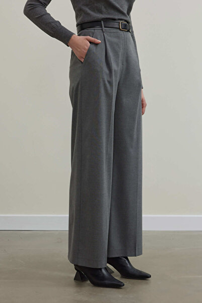 Tailors Room Anthracite Color Cotton Single Pleated Trousers