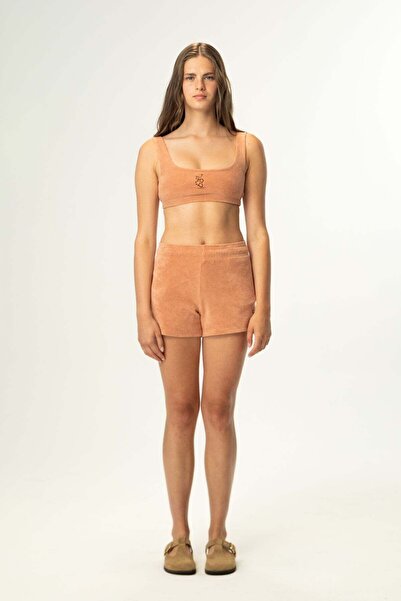 WWF Market Mercan Yılanı Terry Kadın Şort  - Toprak Rengi