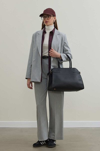 Tailors Room Gray Melange Double Breasted Jacket