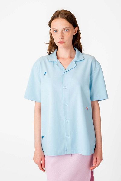 WWF Market Δελφίνι TENCEL ™   Πουκάμισο με κοντό παντελόνι - γαλάζιο
