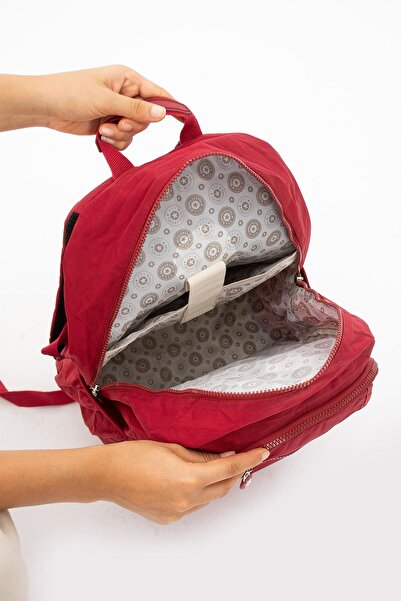 H&D COLLECTİON Ultra Light Multi-Pocket Waterproof Backpack Red (Model: 571-2E)