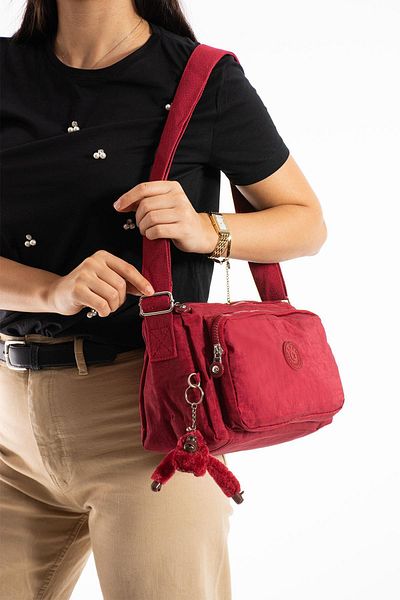 571 Collections Çanta Crossbody Ultra-Light Multi-Pocket Shoulder Bag Red (Model: 571-6O)