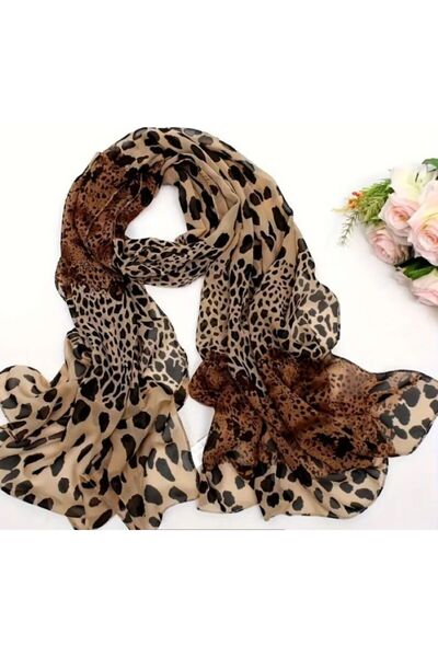 Dgt Luxury Αντιανεμικό Leopard Printed Σάλι με σχέδιο 50cmx150cm