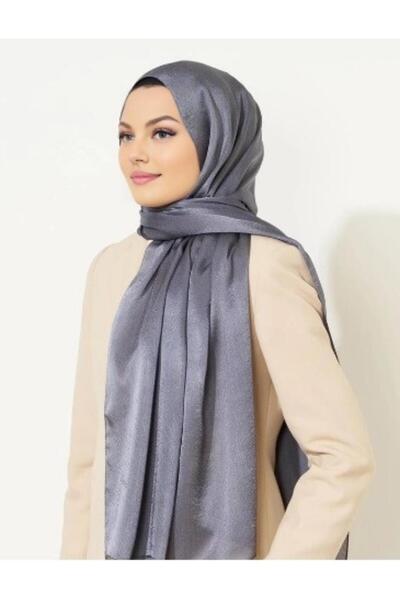 Lerra Janjan Parlak Saten Dokulu Abiye Şifon Füme Şal