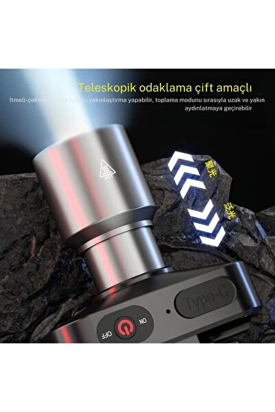 farissu Gold Kama Gk801 Led Kafa Feneri - 50w Cree Led, Şarjlı Ve Su Geçirmez Mini Zomlu Fener Hediyeli