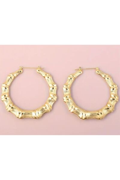 Dgt Luxury 18K Altın Kaplama Boğumlu Hafif Halka Küpe