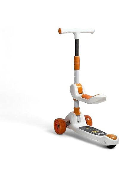 ALBADER سكوتر 3 في 1، مقود مطور بارتفاع قابل للتعديل ومقعد قابل للإزالة، سكوتر يدوي