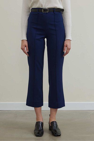 Tailors Room Flarel Grass Trousers - Navy Blue
