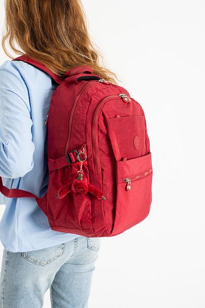 571 Collections Çanta Red Ultra Light Crinkle Backpack - Multi-Pocket (Model: 571-3A)
