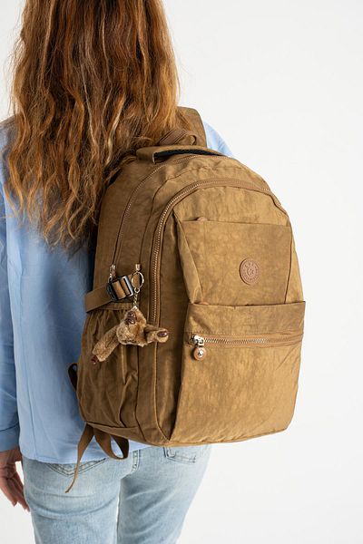 571 Collections Çanta Tan Crinkle Ultra Light Backpack - Πολλαπλές τσέπες (Μοντέλο: 571-3A)