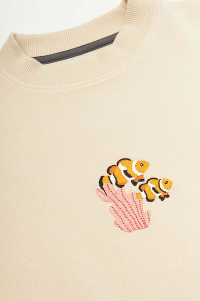 WWF Market Hanorac Crop Clownfish - Bej Pergament