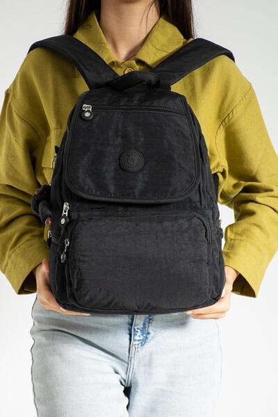 571 Collections Çanta Εξαιρετικά ελαφρύ μεσαίου μεγέθους μαύρο σακίδιο πλάτης - Μοντέλο: 571-3F