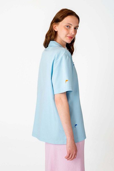 WWF Market Δελφίνι TENCEL ™   Πουκάμισο με κοντό παντελόνι - γαλάζιο