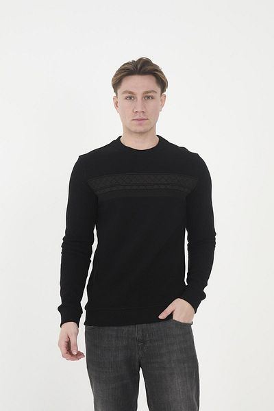 Maccali Ανδρικό ActiveChill Relaxed ριγέ μακρύ μαύρο φούτερ