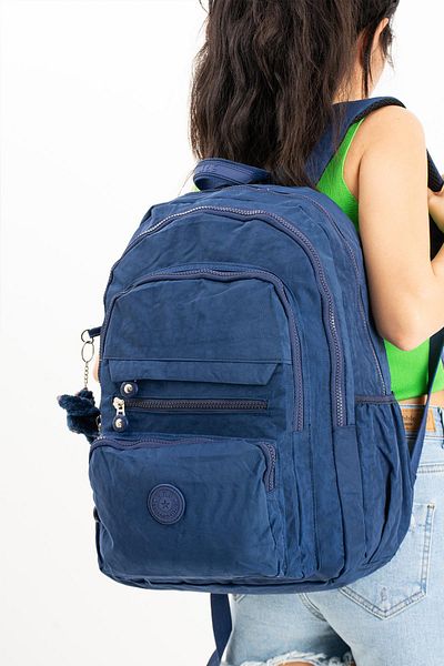 571 Collections Çanta Unisex Ultra Light Crinkle Backpack - Πολλαπλές τσέπες, Navy Blue (Μοντέλο: 571-3B)