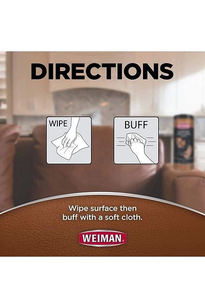 Weiman Leather Conditioning Wipes 30 Pieces