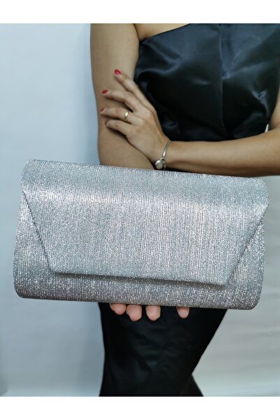 Soave Collection حقيبة سهرة نسائية ليزر فضية لامعة لحفلات الزفاف الليلية