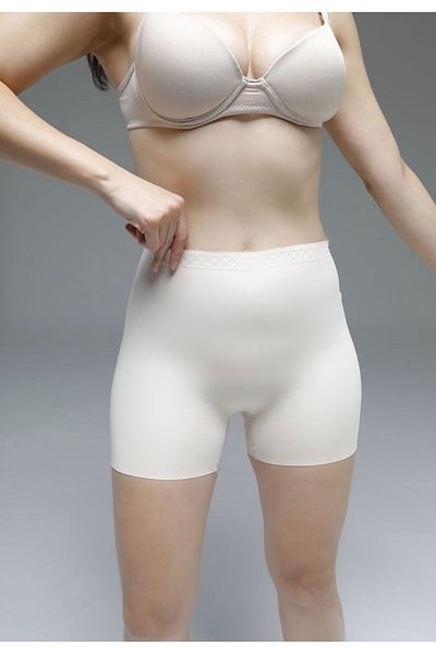 MİSTİRİK Carigna Model Non-Marking Large Size Laser Cut Boxer Recovery Shorts Skin Color