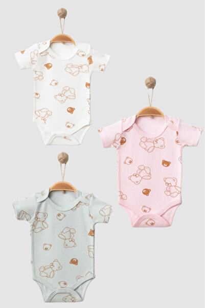 Bamoola بدلة رياضية للفتيات مصنوعة من القطن العضوي بنسبة 100% بنمط الدبدوب مك...