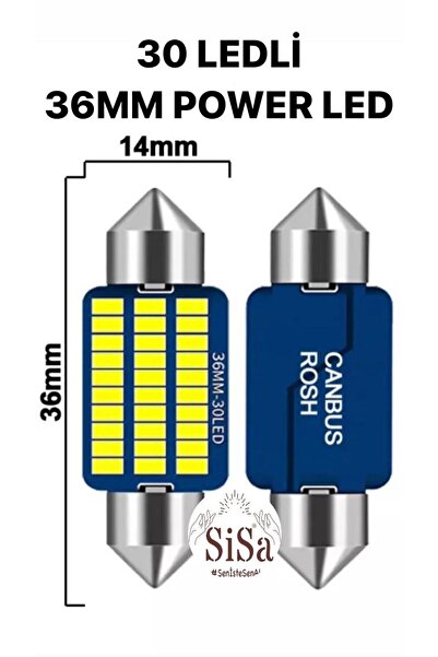 APEXİ Sofit Led 36mm Canbus Beyaz C5w Tavan Plaka Ampulü 2 Adet (1 Takım)