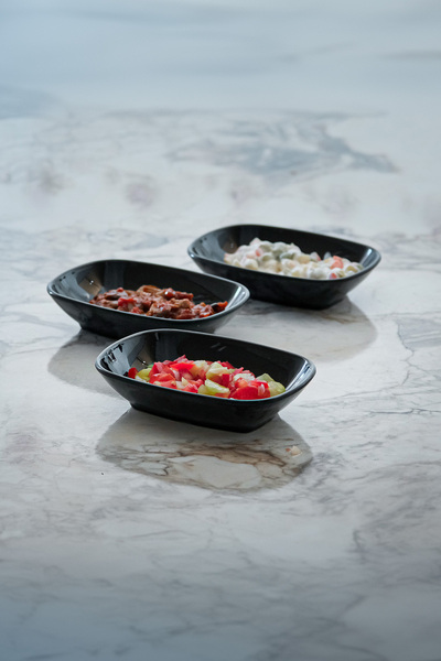 Lala Mutfak Gozde Garnish Plate 3 Pieces (17X12 cm)