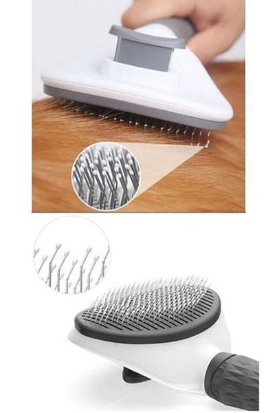 AKDAG HOME Animal Brush with Automatic Cleaning Button - Cat Dog Hair Collector Push Comb