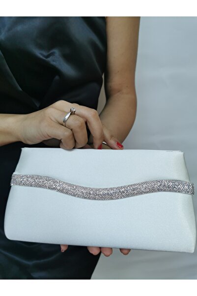 MODA مجموعة ساف فستان سهرة نسائي حجري أم اللؤلؤ سلسلة لامعة حقيبة حفلات الزفا...